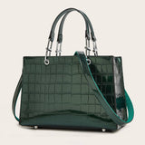 Vintage Crocodile Print Large Tote Bag_Cwab2659