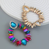 COLORFUL CRYSTAL GEOMETRIC DROP STUD EARRINGS_CWAJE0536