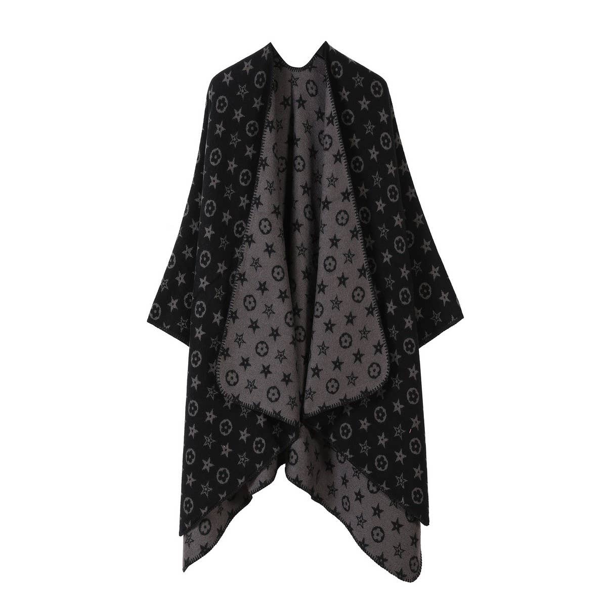 FAUX CASHMERE SHAWL CAPE WITH OUTER CAPE SCARF_CWASC2218