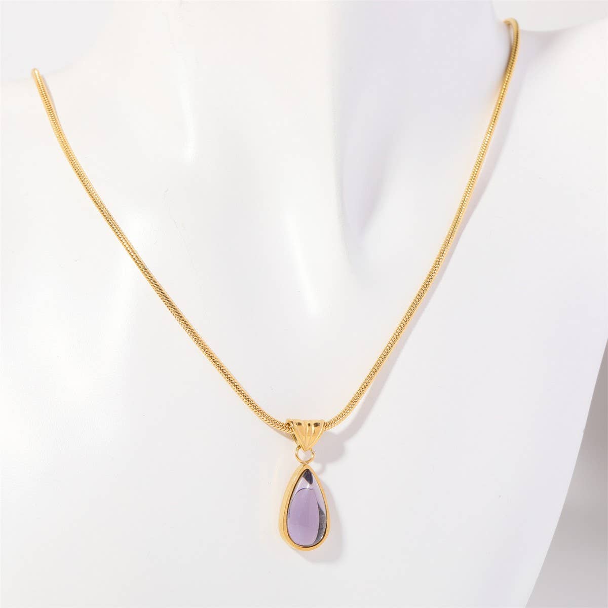 Fashionable Water Drop Blue Ocean Necklace_Cwaje05660