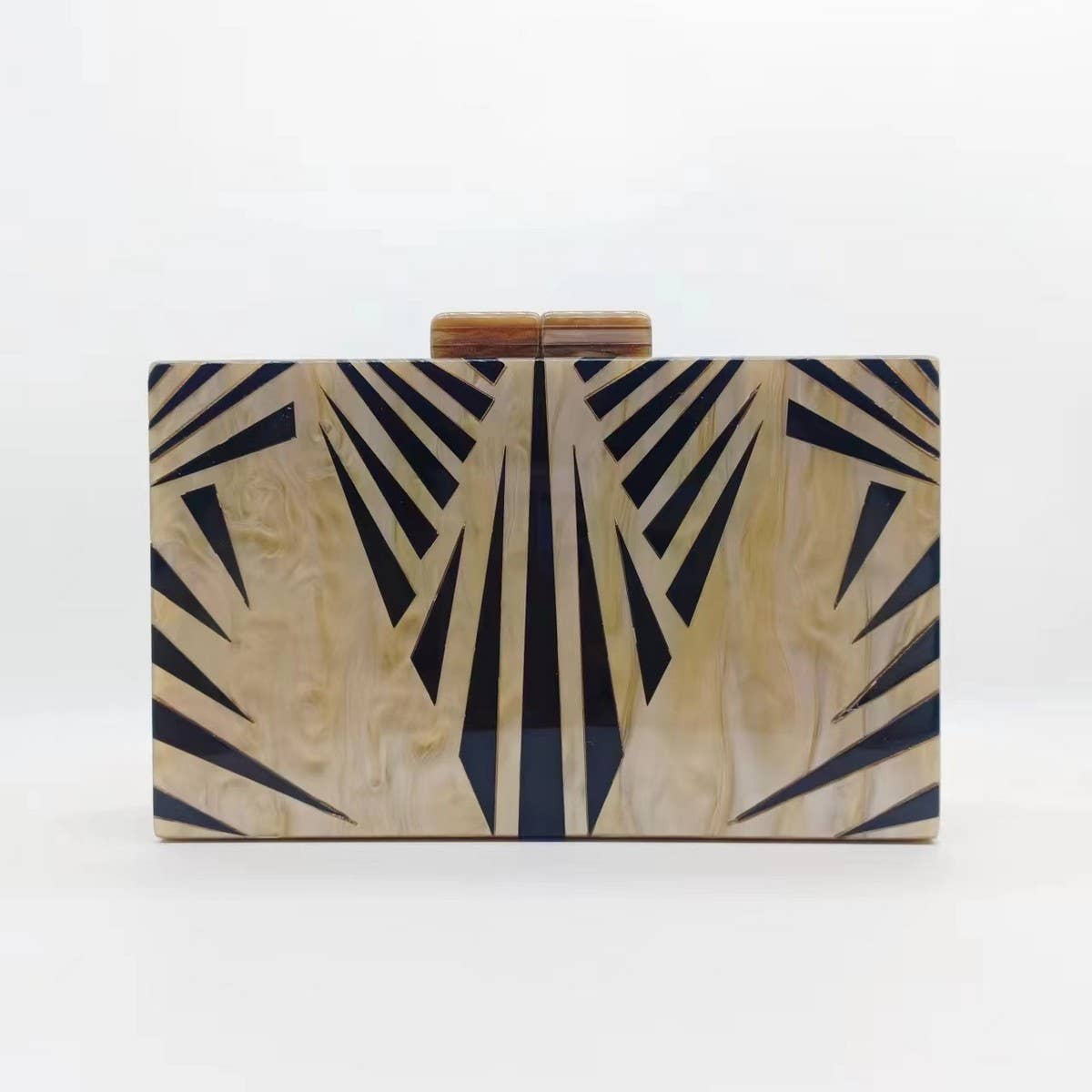 Retro Zebra Acrylic Chain Crossbody Clutch Bag_Cwab5868