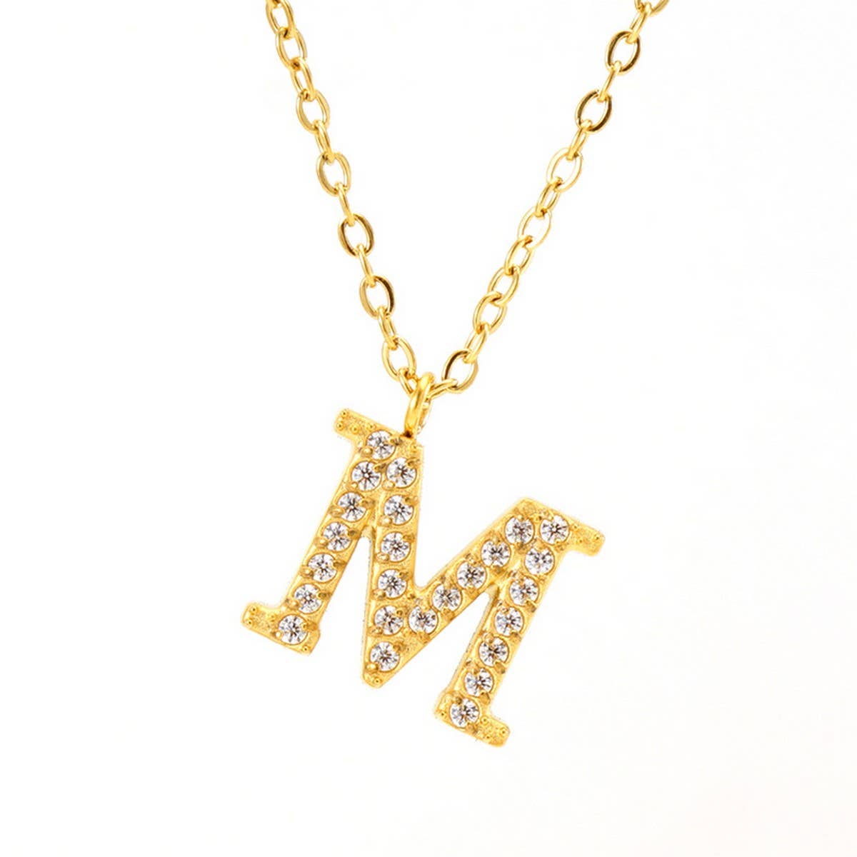 FASHION 26 LETTER DIAMOND PENDANT NECKLACE_CWAJE0684