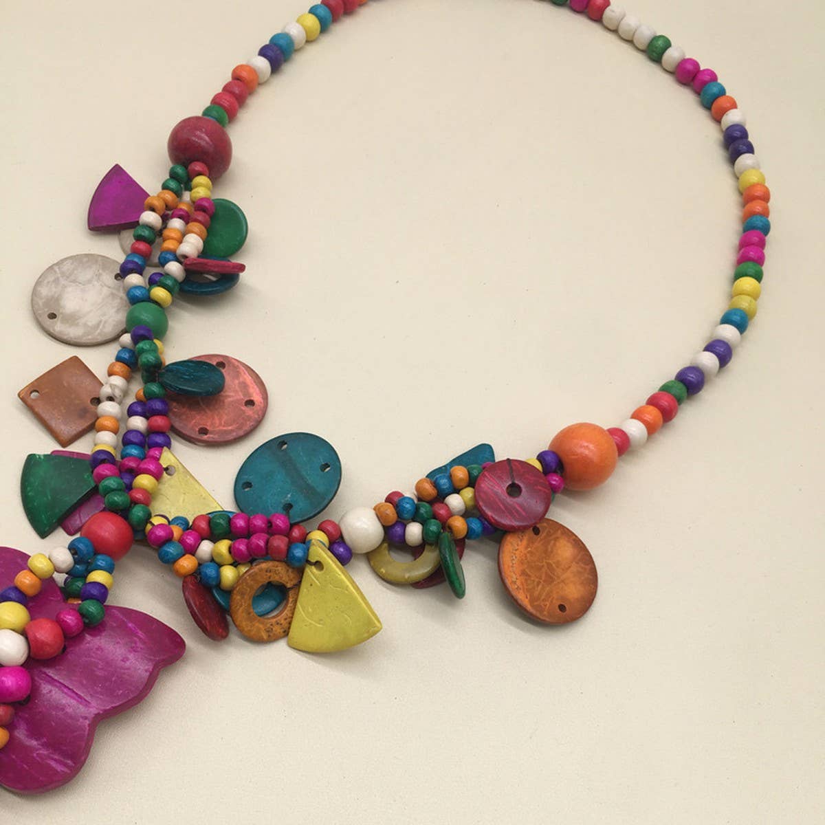 ETHNIC STYLE BUTTERFLY FLOWER COLORFUL NECKLACE_CWMM4928