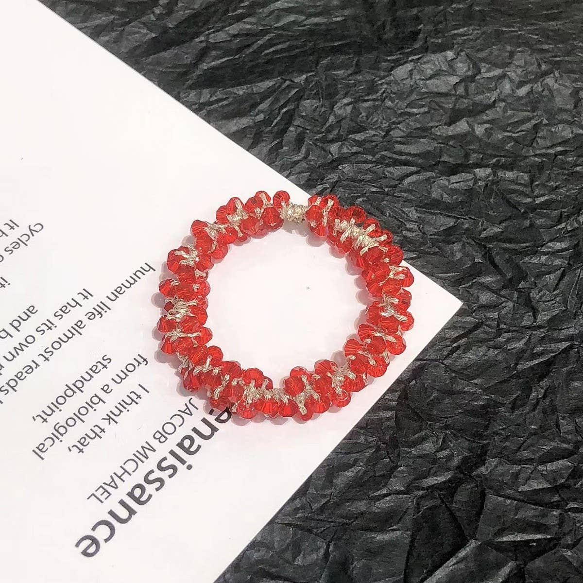 CUTE CRYSTAL VINTAGE HAIR TIE SWEET PONYTAIL BAND_CWAHA6765