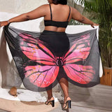 3D BUTTERFLY PRINT MESH BEACH DRESS SEXY COMFY_CWBLS0497