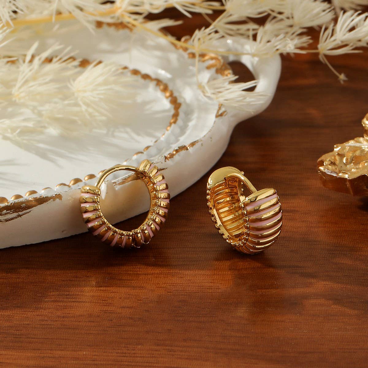 PERSONALIZED COLORFUL STRIPED OIL DROP EARRINGS_CWMM3608