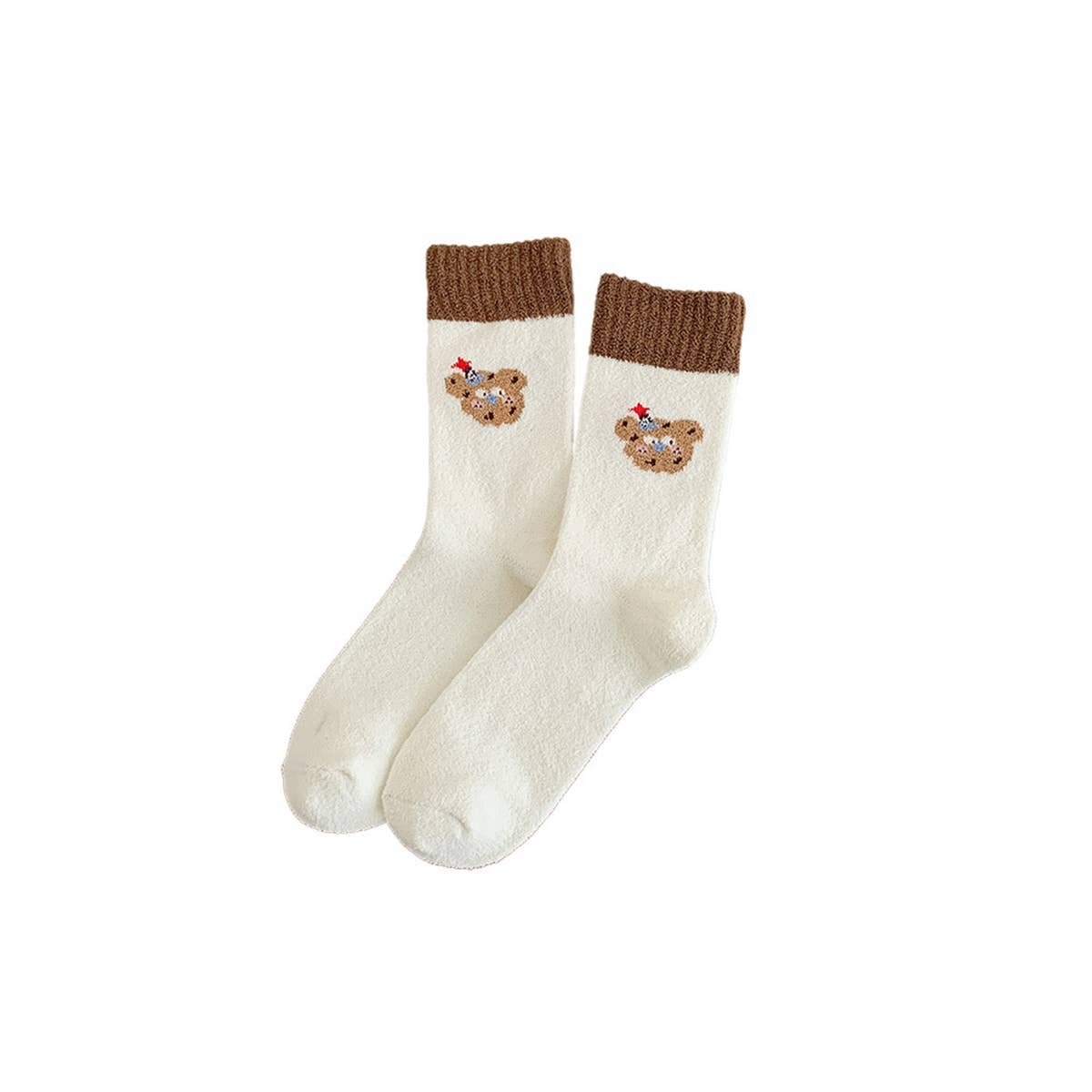 Milk Fleece Cartoon Embroidered Crew Socks_Cwms03220