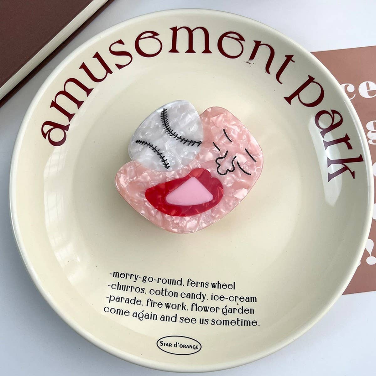 CREATIVE BASEBALL ACETATE CLAW CLIP CUTE FUN_CWAHA5832