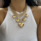 METAL STYLE PERSONALIZED HEART PENDANT NECKLACE_CWMM3136