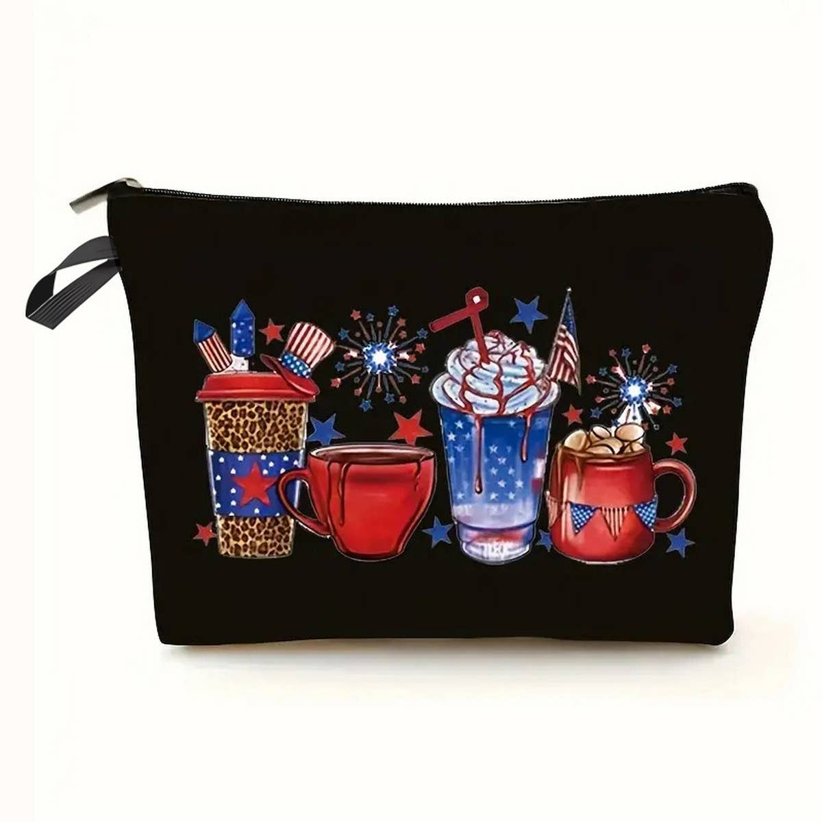 BLACK DOUBLE SIDED PRINTED COSMETIC BAG_CWAB2262