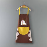 COFFEE GIRL PRINT SUMMER THIN APRON WITH POCKETS_CWMM2047