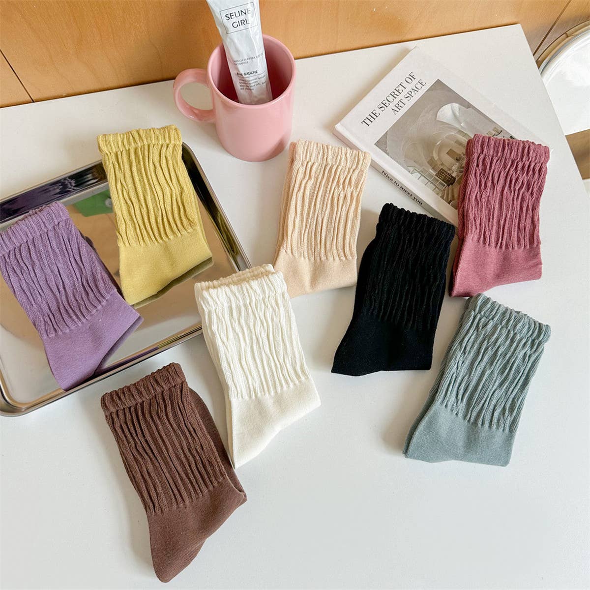 Women Solid Color Pile Socks Cotton Socks_Cwms0337