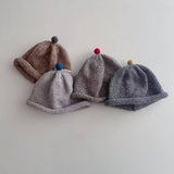 CHILDRENS STYLISH CUTE COLORED BALL KNITTED HAT_CWAH2933