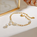 18K GOLD PEARL PAPERCLIP ANKLET STAINLESS STEEL_CWAJE4848