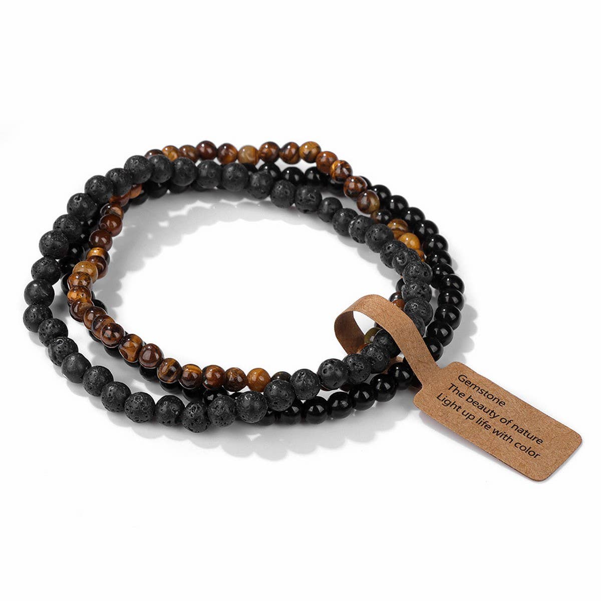 Cwaje4295_Natural Stone Beads Vintage Bracelet