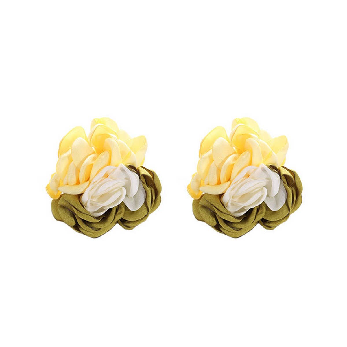 COLORBLOCK FABRIC FLOWER STUD TRENDY EARRINGS_CWMM6182
