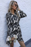 Tie Dyed Printed Long Sleeved Dress_Cwdsd2274