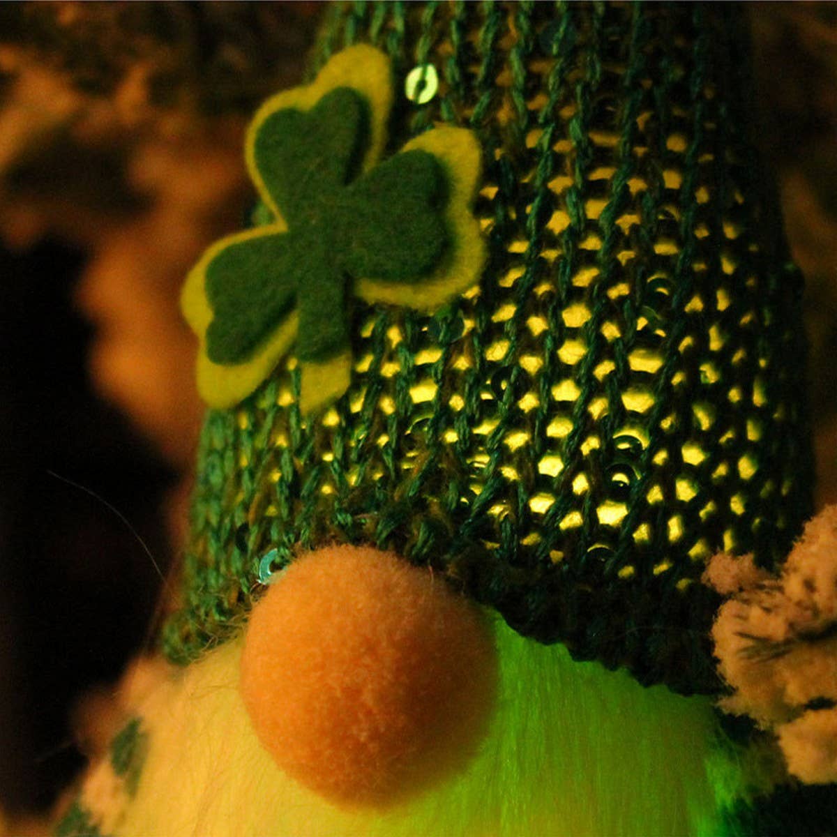ST PATRICKS DAY SEQUIN HAT LIGHT UP ELF DOLL_CWMM3455