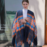 REVERSIBLE PLAID FAUX CASHMERE SCARF WINTER WRAP_CWASC0945