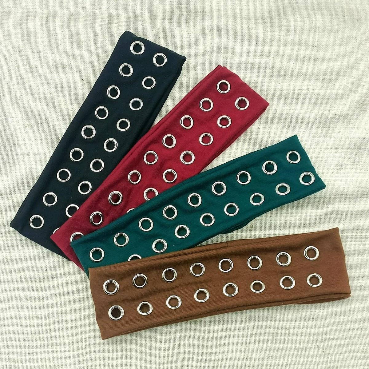 ELASTIC FABRIC WITH EYELETS PUNK HEADWRAP_CWAHA6306