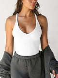 Y2K Style Sexy Slim Knit Solid Color Thread Vest