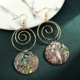 FASHIONABLE NICHE TEMPERAMENT ABALONE EARRINGS_CWMM4257