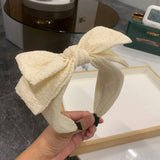 BLACK BUBBLE WRINKLED WIDE BRIM HEADBAND_CWAHA2561