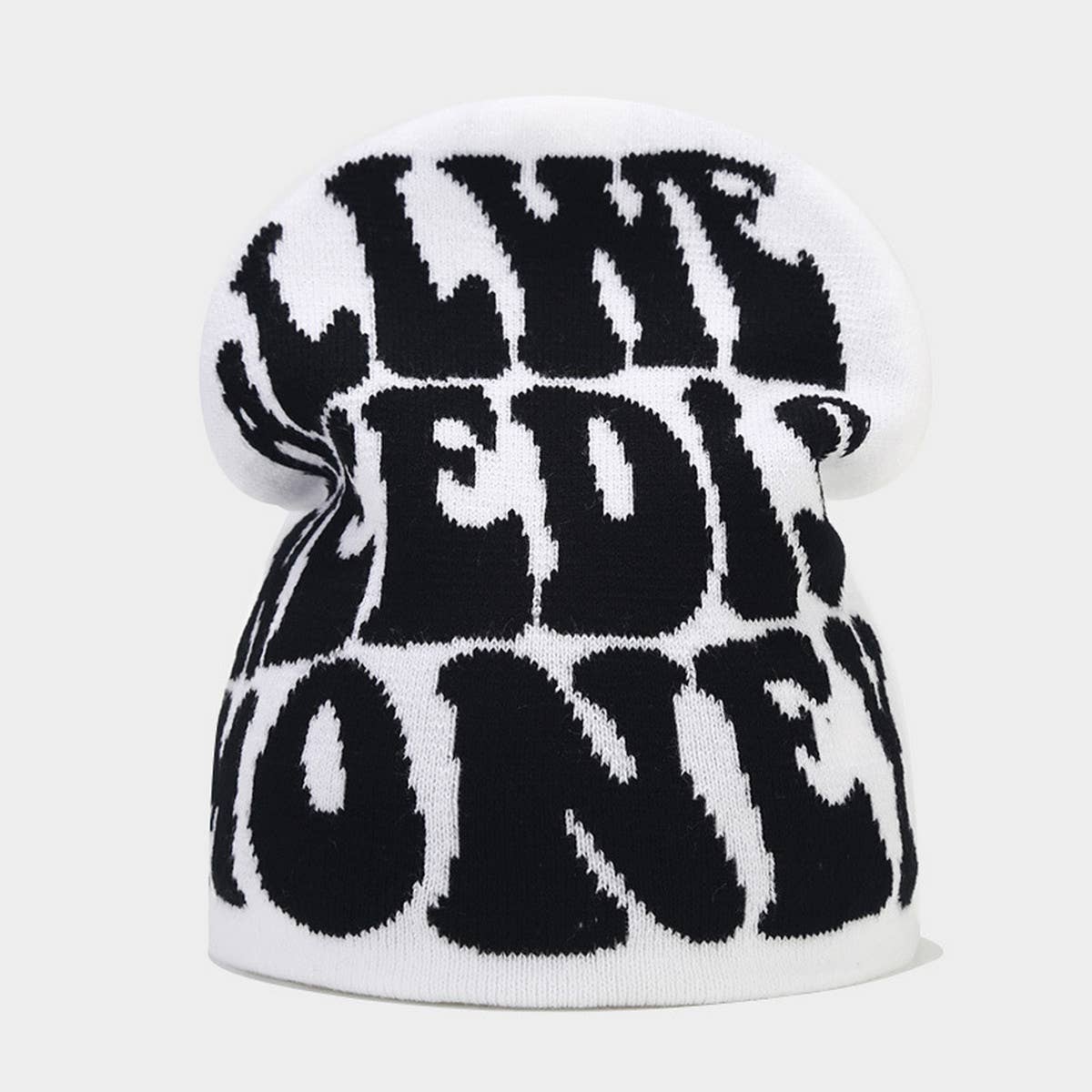 JACQUARD LETTERING PERSONALIZED KNITTED HAT_CWAH1587