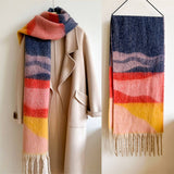 COLORBLOCK WINTER SCARF THICK WARM UNISEX WRAP_CWASC0969