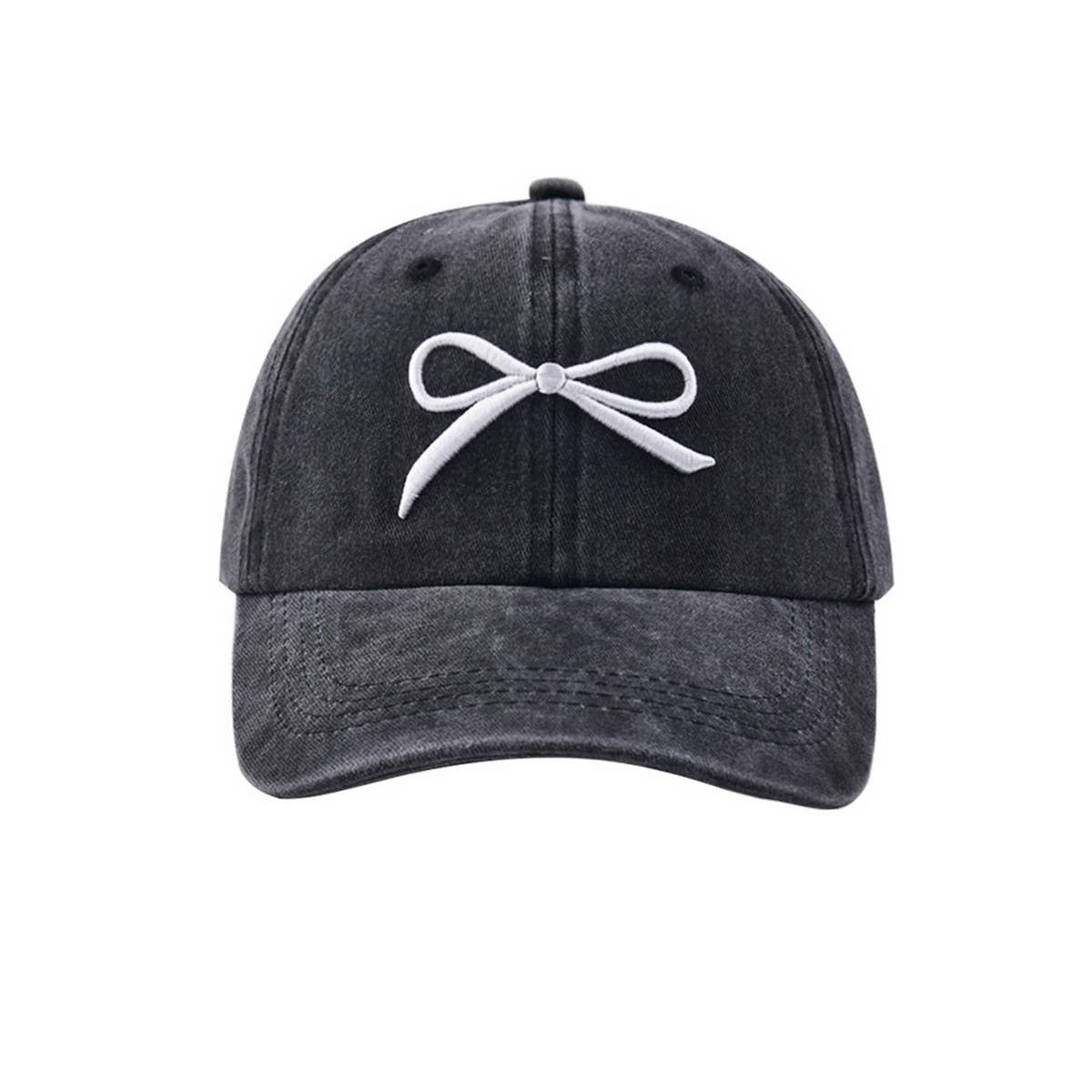 NEW WOMENS BOW EMBROIDERED BASEBALL CAP CWAH1239
