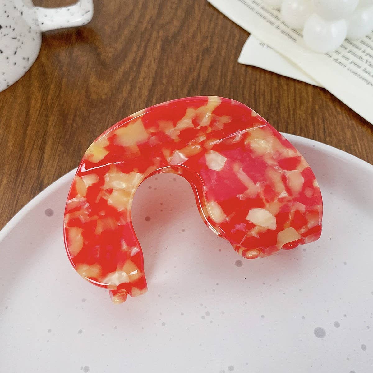 ELEGANT ACETATE HAIR CLAW BACK BUN SHARK CLIP_CWAHA1594