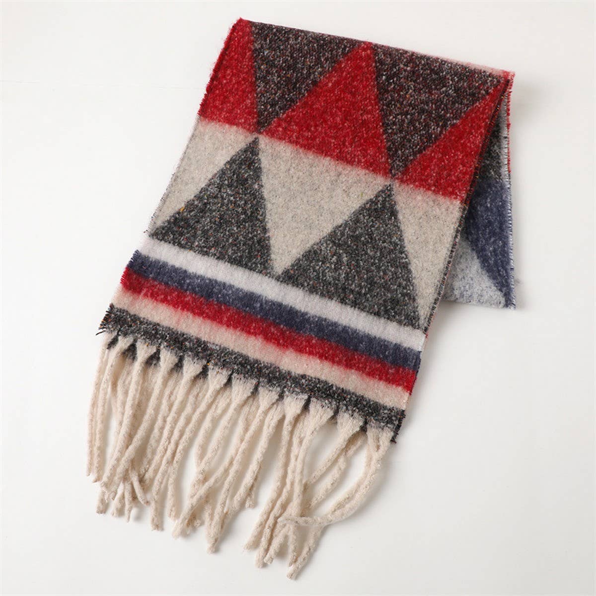 MODERN COMMUTER TRIANGLE FRINGE WINTER SCARF_CWASC2740