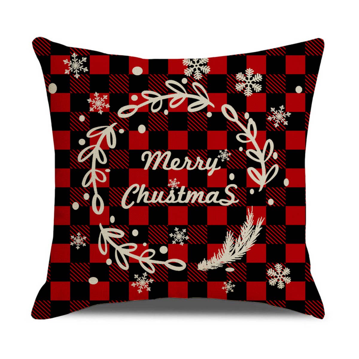 2024 NEW CHRISTMAS PLAID ELK PILLOWCASE_CWMM1408