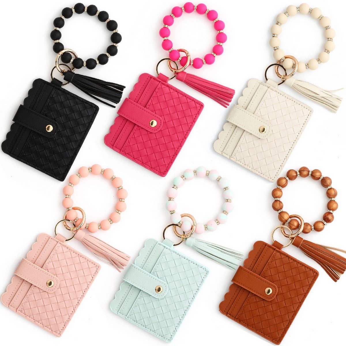 Ven Card Holder With Silicone Bead Keychain_Cwab4961