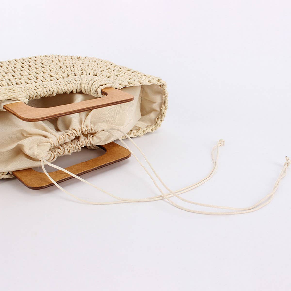 Wooden Hand Casual Simple Paper Ropeven Bag_Cwab4709