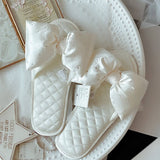 NEW STYLE BIG BOW SATIN HOME SLIPPERS FOR WOMEN_CWMM2963