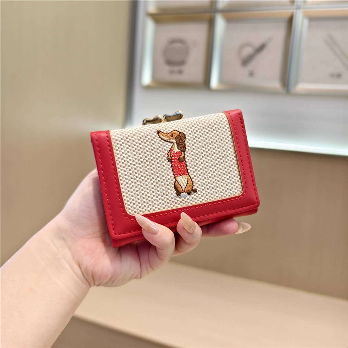 New Pu Embroidered Cartoon 3-Fold Wallet_Cwab06263