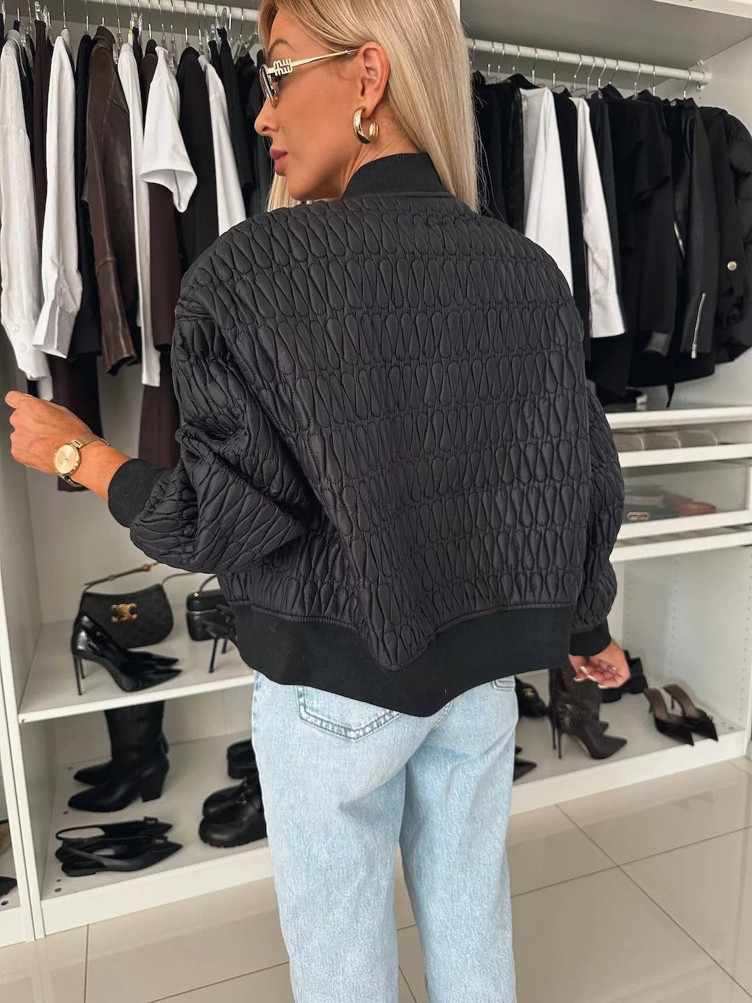 Solid Color Short Zipper Jacket Quilted Jacket