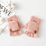 Winter Warm Half Finger Flip Touch Screen Gloves_Cwmm1495