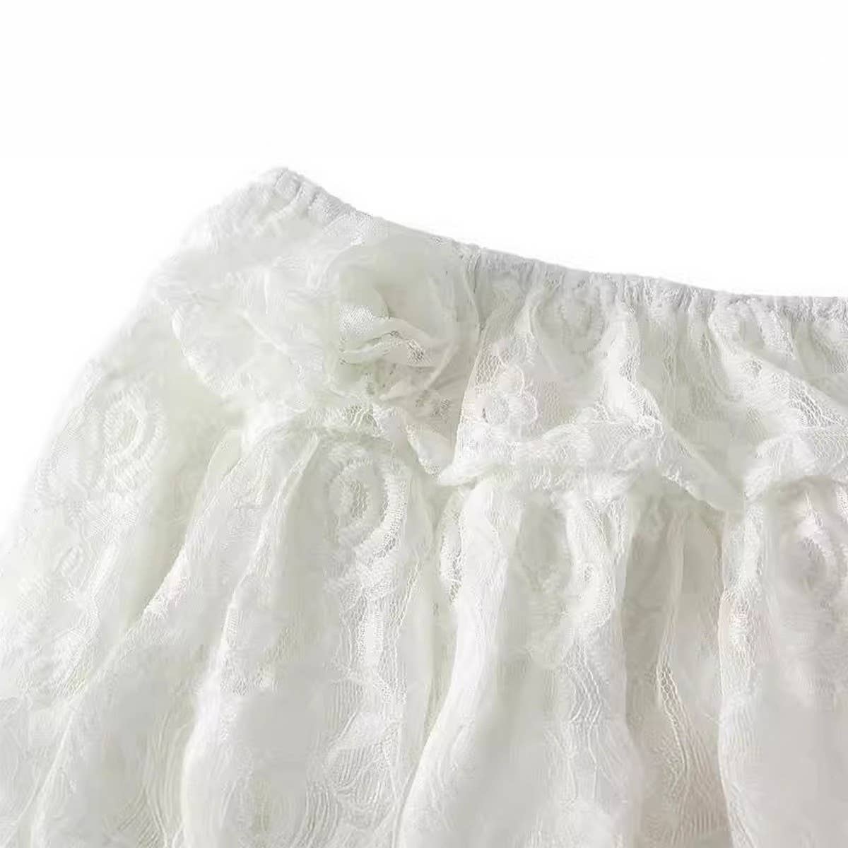 IRREGULAR LACE SKIRT CAKESKIRT HIGHWAIST MIDISKIRT_CWBMS0303