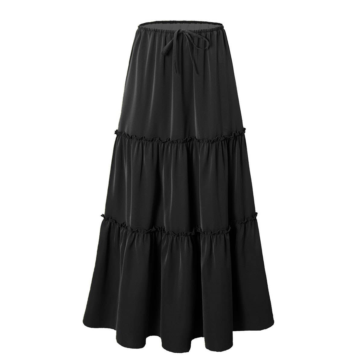HIGH WAIST ELASTIC MAXI SKIRT WITH ADJUSTABLELACES_CWBSS0418