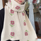 KNIT SCARF FOR WOMEN SOFT FAUX CASHMERE SHAWL_CWASC1238