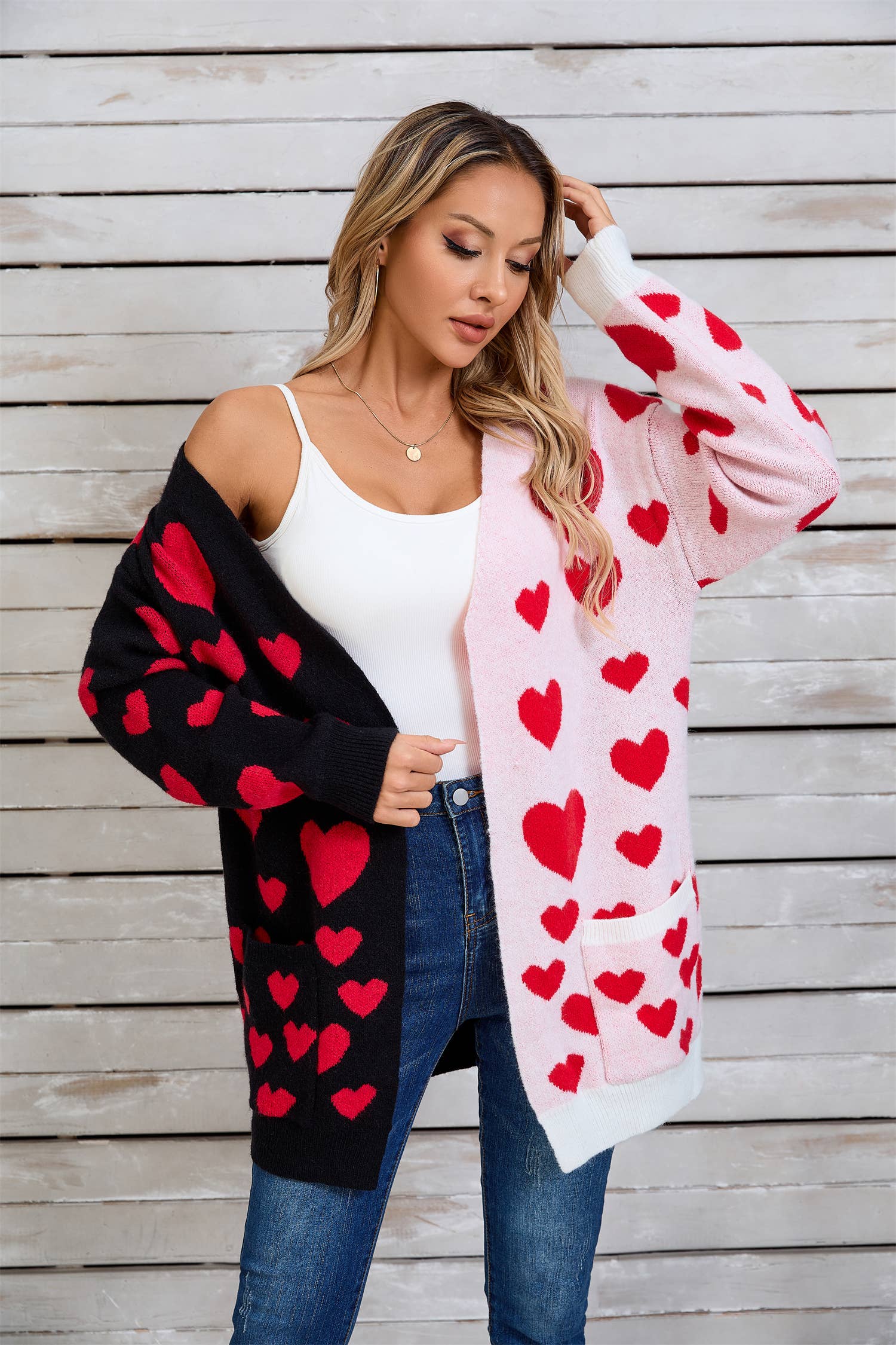 Valentines Day Long Cardigan Love Sweater