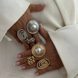 IRREGULAR GEOMETRIC ELLIPSE ALLOY WINDING RING_CWMM3229