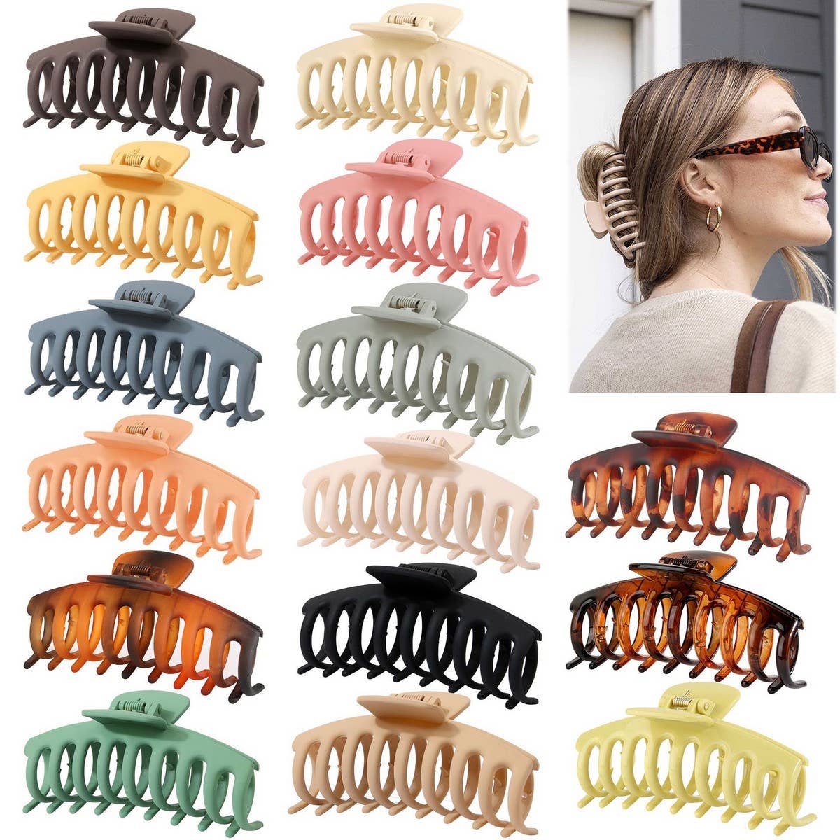 4.3" Matte Ps Plastic Hair Claw Clip, Strong Hold_Cwaha08207