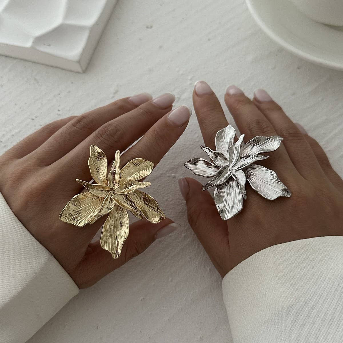 NEW IRREGULAR IMITATION PEARL ADJUSTABLE RING_CWMM3231