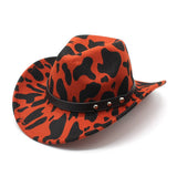 Western Cowboy Jazz Hat Woolen Hat Cow Pattern Hat_Cwah2551