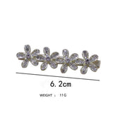 RHINESTONE FLORAL HAIR CLIP SIDE DUCKBILL BANG PIN_CWAHA4743