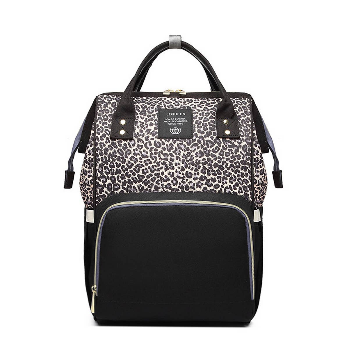 MULTIFUNCTIONAL LEOPARD PRINT MOTHER AND BABY BAG_CWAB2222