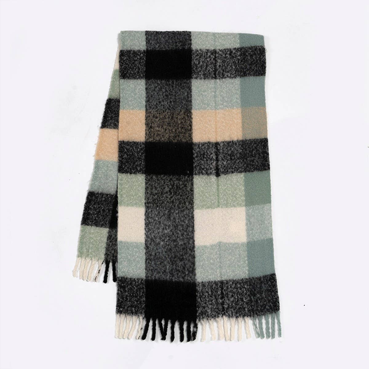 Wool Blend Plaid Tassel Winter Scarf For Women_Cwasc2367